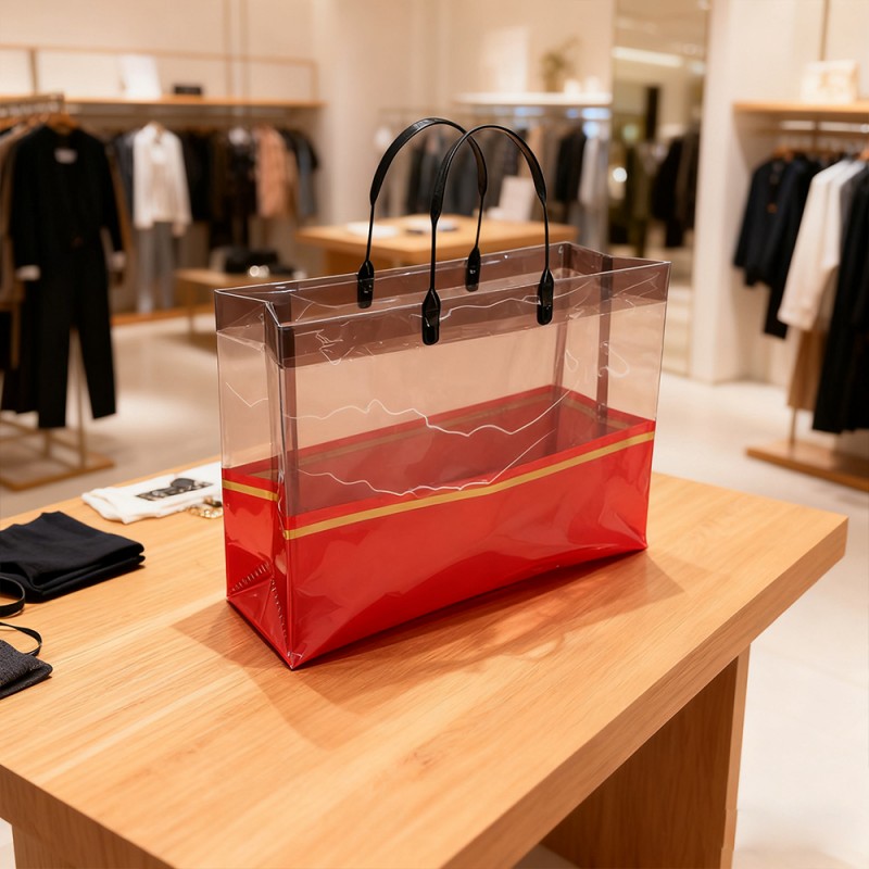 Átlátszó aranypántos CPP bevásárlótáska